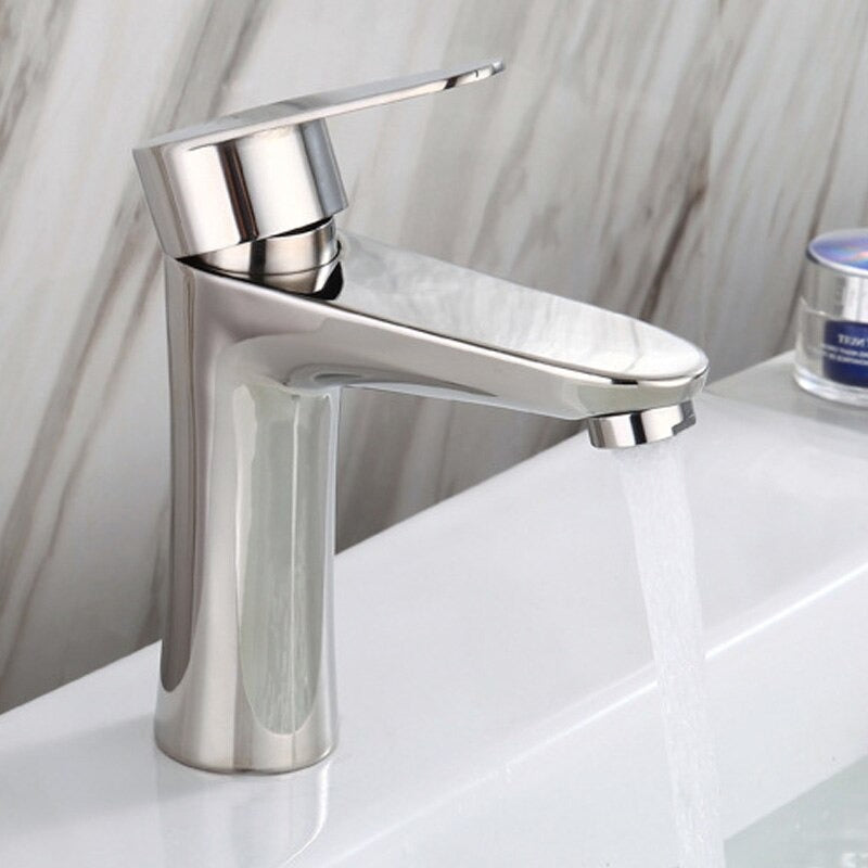 A Chrome Bathroom Sink Faucet Image