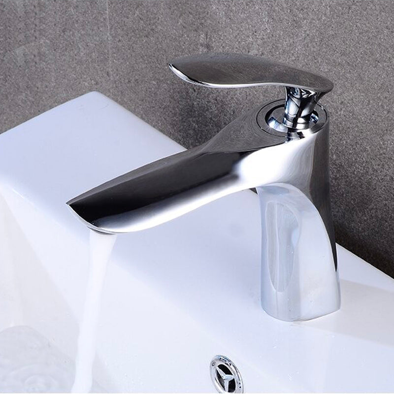 A Chrome Bathroom Sink Faucet Image
