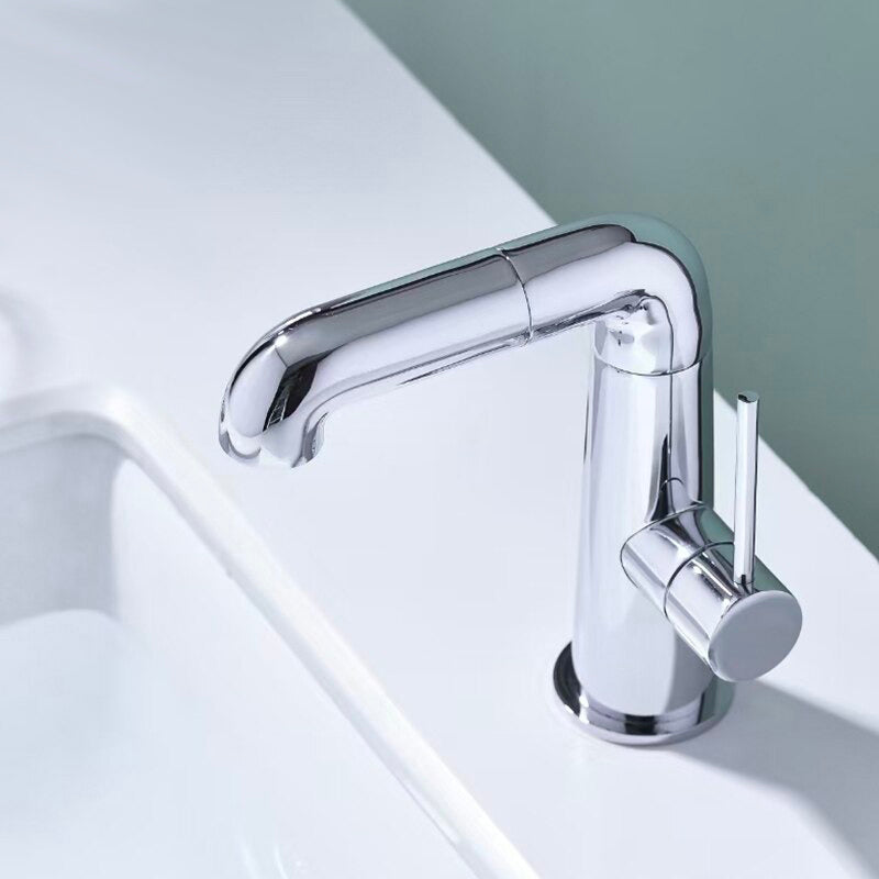 A Chrome Bathroom Sink Faucet Image