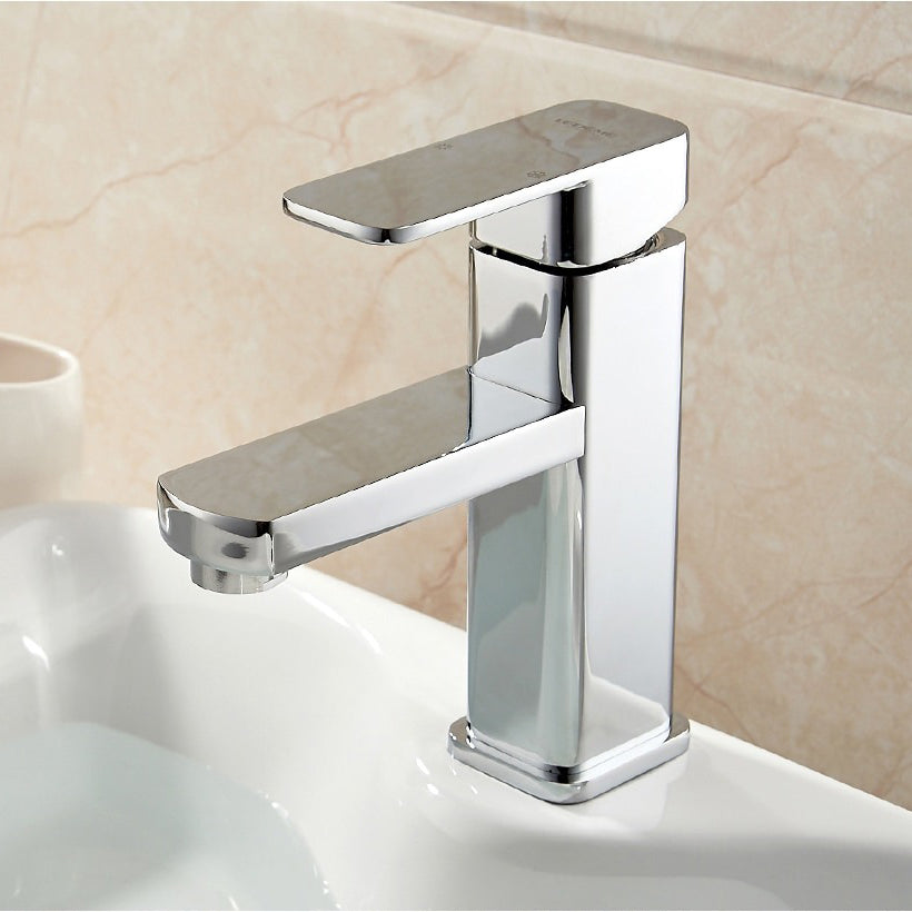 A Bathroom Sink Faucet in Brushed Steel Image