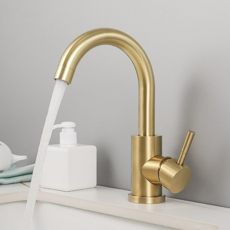 A Gooseneck Bathroom Sink Faucet Image