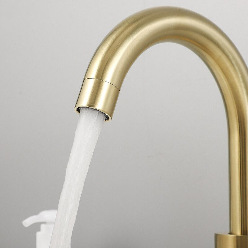 A Gold Bathroom Sink Faucet Image