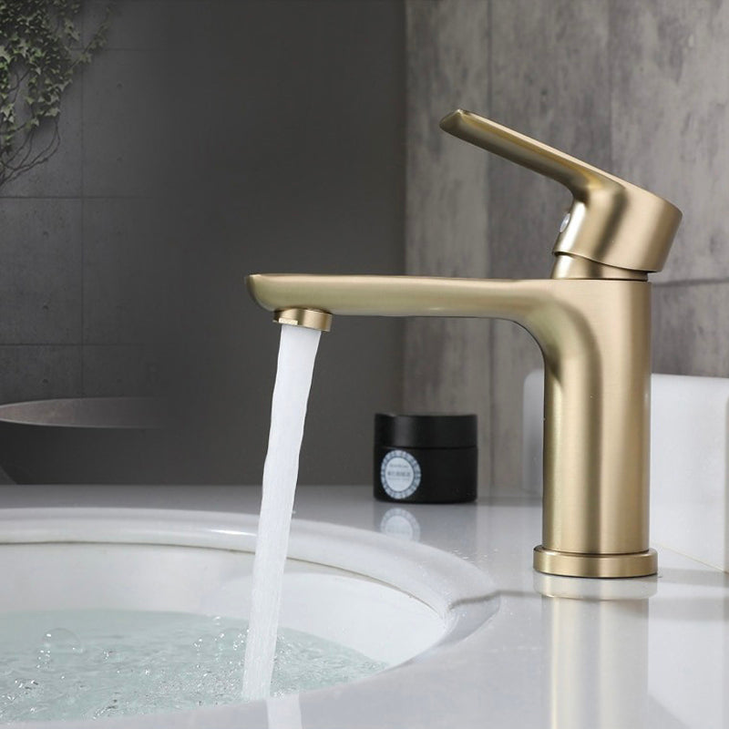 A Gold Bathroom Sink Faucet Image