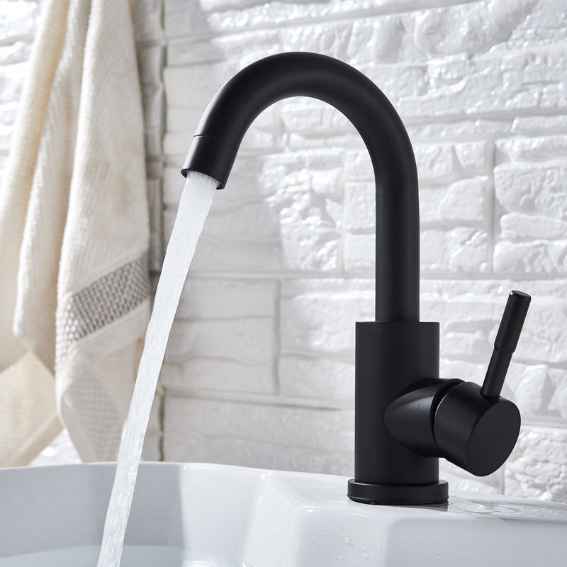 A Black Bathroom Sink Faucet Image
