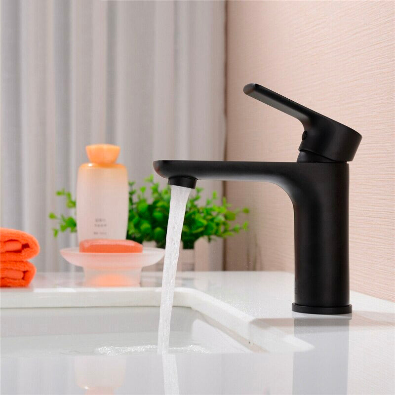 A Black Bathroom Sink Faucet Image