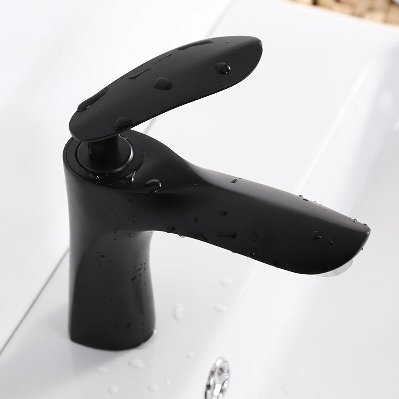 A Black Bathroom Sink Faucet Image