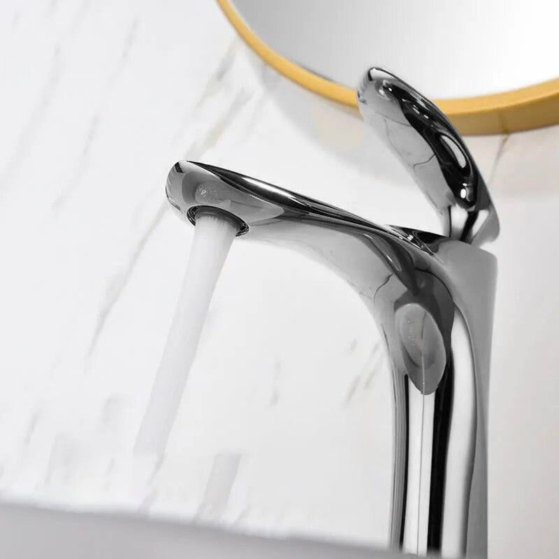 A Chrome Bathroom Sink Faucet Image