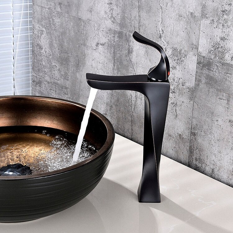 A Black Bathroom Sink Faucet Image