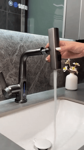Modern Pull-Down Kitchen Faucet with Digital Display Image