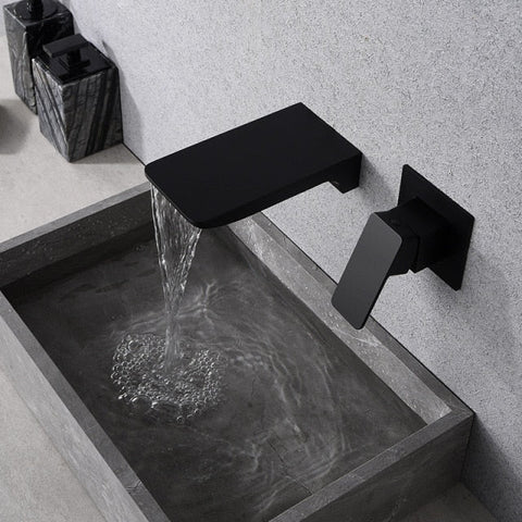 Modern Wide Chrome Waterfall Bathroom Spout Image