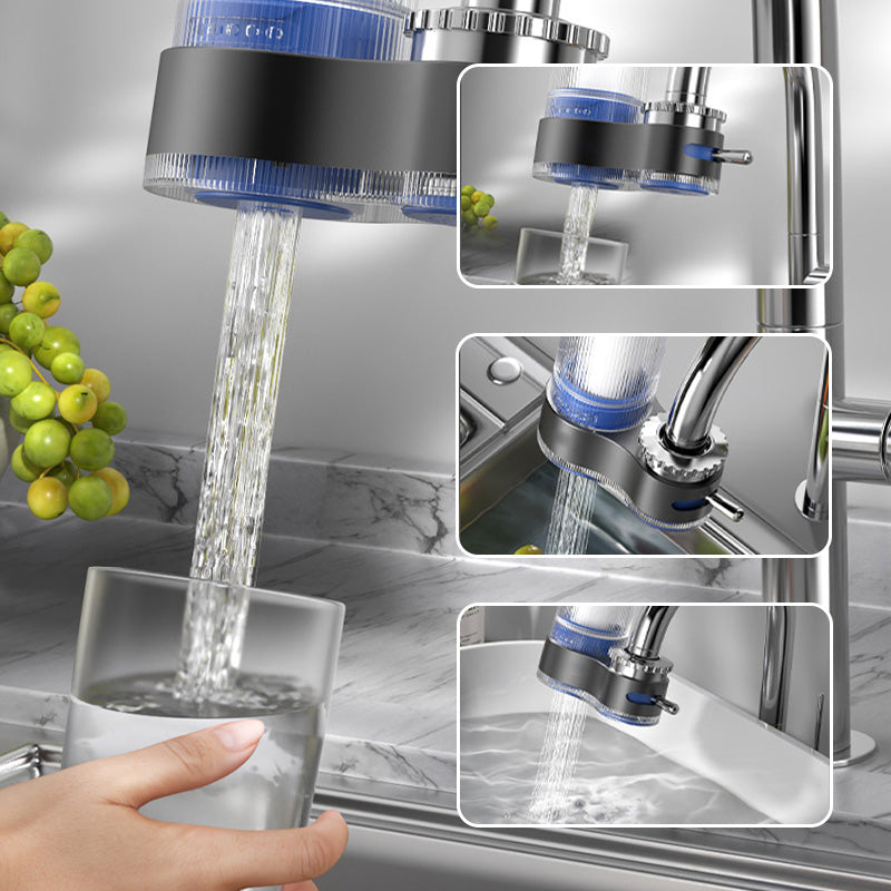 Modern Dual Spray Faucet Filter with Clear Housing
