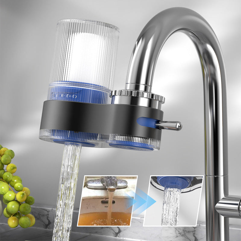 Modern Dual Spray Faucet Filter with Clear Housing