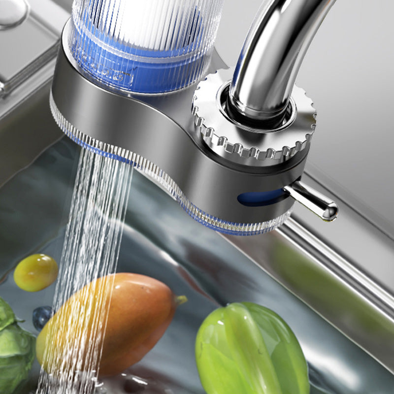 Modern Dual Spray Faucet Filter with Clear Housing