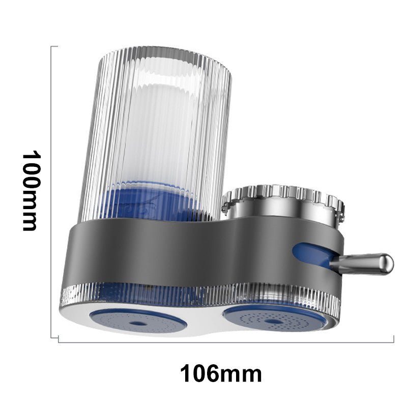 Modern Dual Spray Faucet Filter with Clear Housing